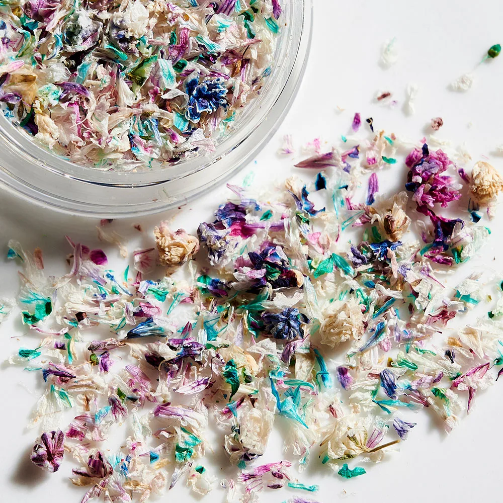 Summer Dried Flower Nail Art Decoration 3D Natural Real Floral Sticker UV Polish Pressed Flowers Crushed Accessory Jewelry Decal