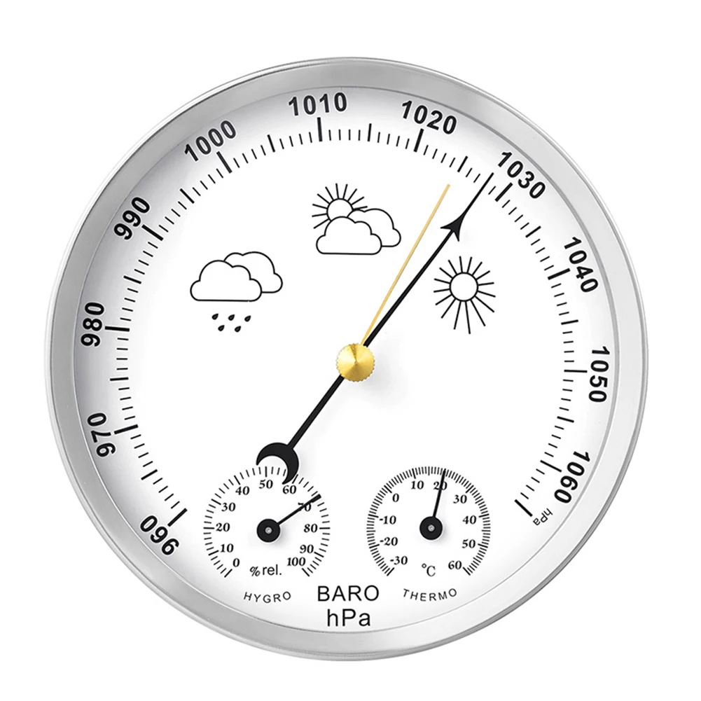 

All in one three in one weather gauge with temperature humidity and barometric pressure for precise measurement home outdoor