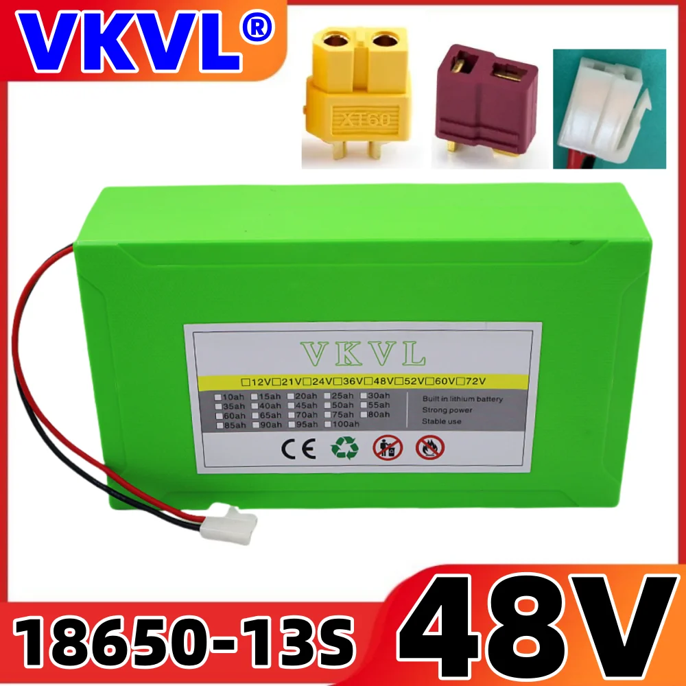 48V20Ah lithium battery for electric bicycles, made of waterproof and fireproof materials, suitable for 250w-1000W motors