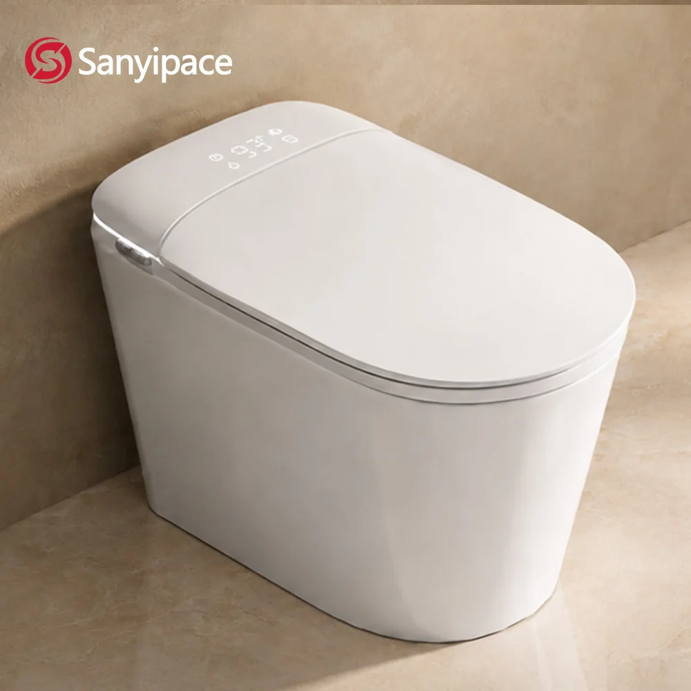 Smart Toilet with Auto Open/Close Lid 1000 MaP Siphon Jet Flush Build in Tank One-piece Toilet Bidet 1.28 GPF Auto Dual Flush Foot Sensor Soft Closing Seat Toilet
