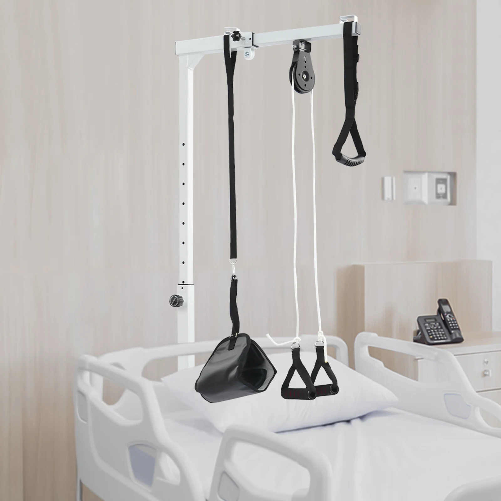 

9-уровневая регулируемая по высоте каркас, многофункциональная вспомогательная планка для кровати с шейным тросом для пожилых людей, емкость 220 фунтов