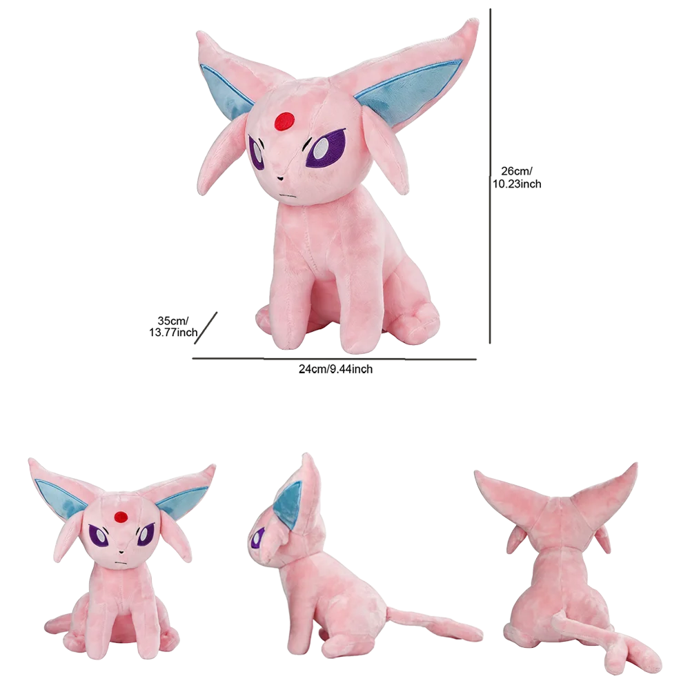 Sylveon Umbreon Espeon Leafeon Plüschtiere, niedliche Eevee-Kuscheltiere, Peluche-Puppen für Kinder, Geschenke mit Sammlerwert, 24 cm – Detail 8