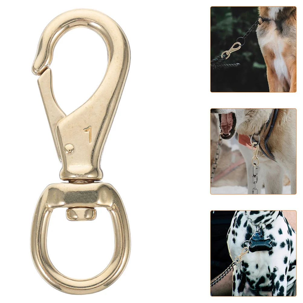 

2Pcs Solid Brass Swivel Trigger Snap Hooks Clips Durable Heavy Duty Large Dog Harness Leash Keychain Accessories