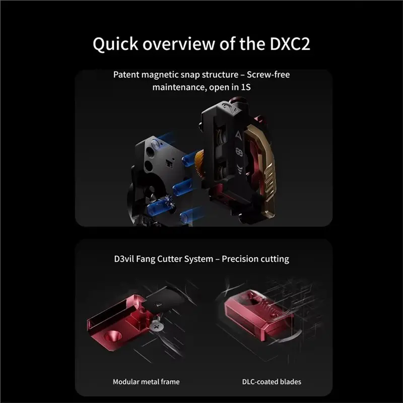 For Creality K2 Series D3vil Fang Cutter System One Snap Away DXC2 Extruder With Motor For K2 PRO 3D Printer Parts