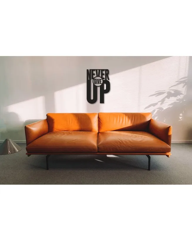 

Never Give Up - Typography Metal Graffiti Art Black Wall Décor,Living Room, Bedroom, Kitchen, bathroom Interior Decoration, Wal