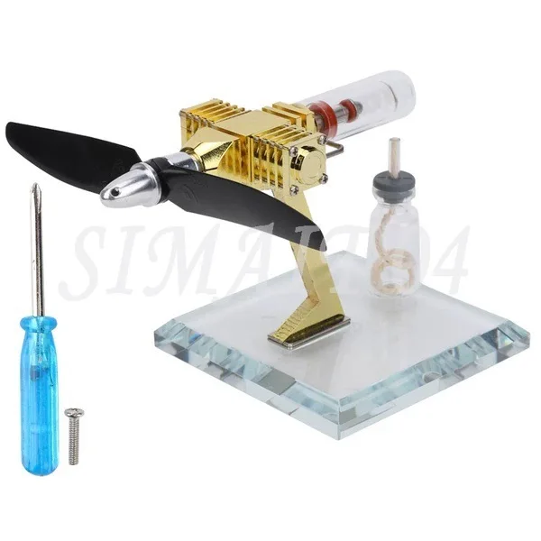Aircraft Shape Stirling External Combustion Engine Model, STEM Science Educational Teaching Toy Novelty Creative Gift