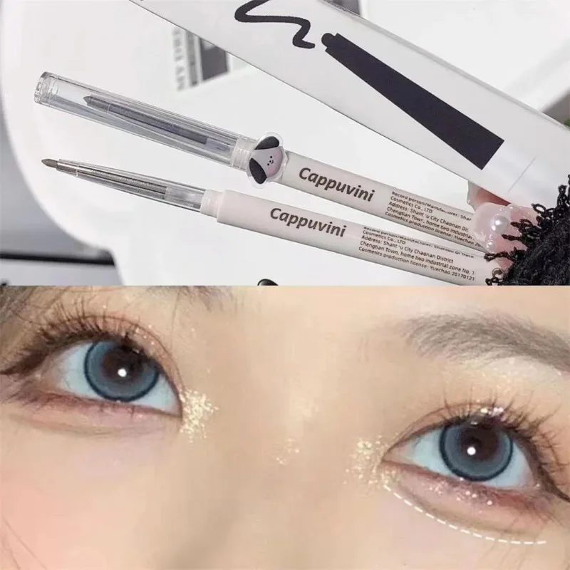 Penna Gel per Eyeliner con baco da seta sdraiata opaca impermeabile non fiorita matita per Eyeliner ad asciugatura rapida penna per ombretti marrone da tè