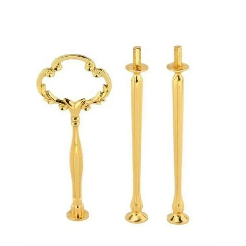 3 Metal Tier Crown Cake Stand Fruit Plate Handle Fitting Hardware Rod Stand Holder For Wedding Party Fruit Tray Stand Accessory