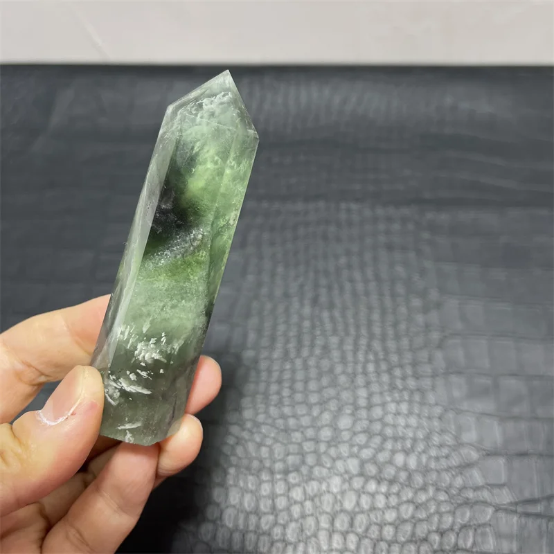 2.2LB Natural rainbow snowflake fluorite crystal point healing stone crystal wand snowflake fluorite crystal point