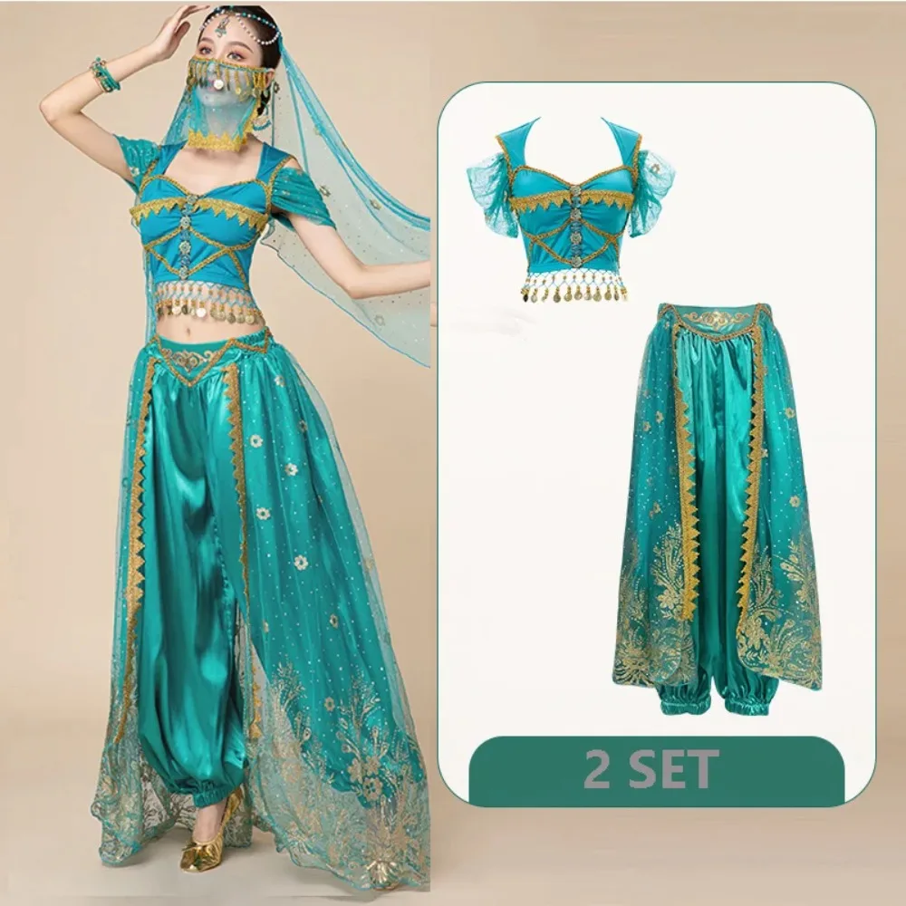 เลดี้เซ็กซี่ Belly Dance ชุด Oriental อินเดียเต้นรําชุดผู้หญิงการฝึกอบรมชุดเจ้าหญิงอาหรับจัสมินเจ้าหญิง Bellydance ชุด