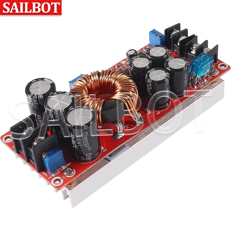 1200W 20A DC Converter Boost Step-up Power Supply Module IN 8-60V OUT 12-83V With Heat Sink 1200 W 12V to 24V 48V 1200W 20A DC