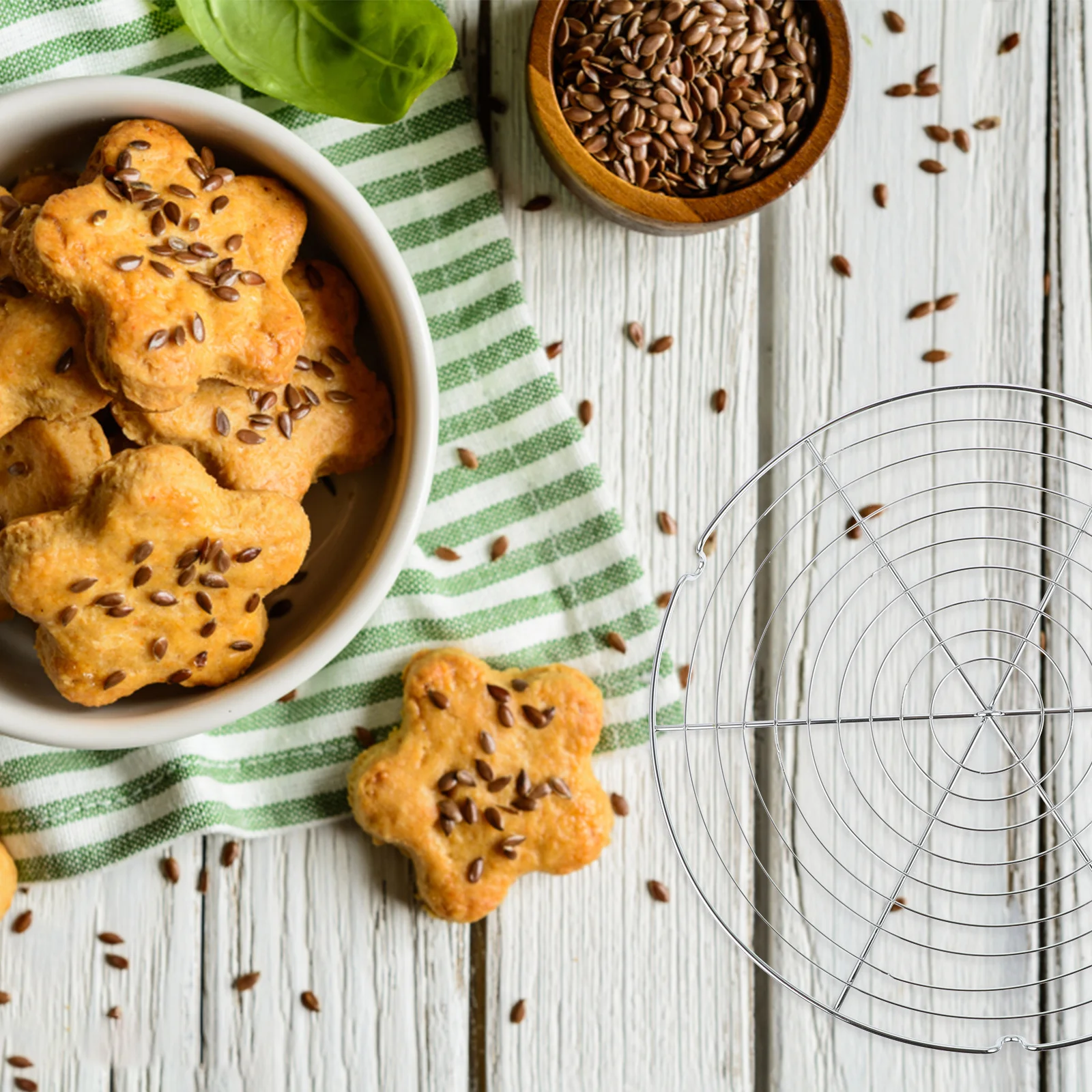 

1Pcs Stainless Steel Cooling Rack Premium Nonstick Cake Bread Cooling Rack Large Capacity Baking Supply for Cookies Muffins