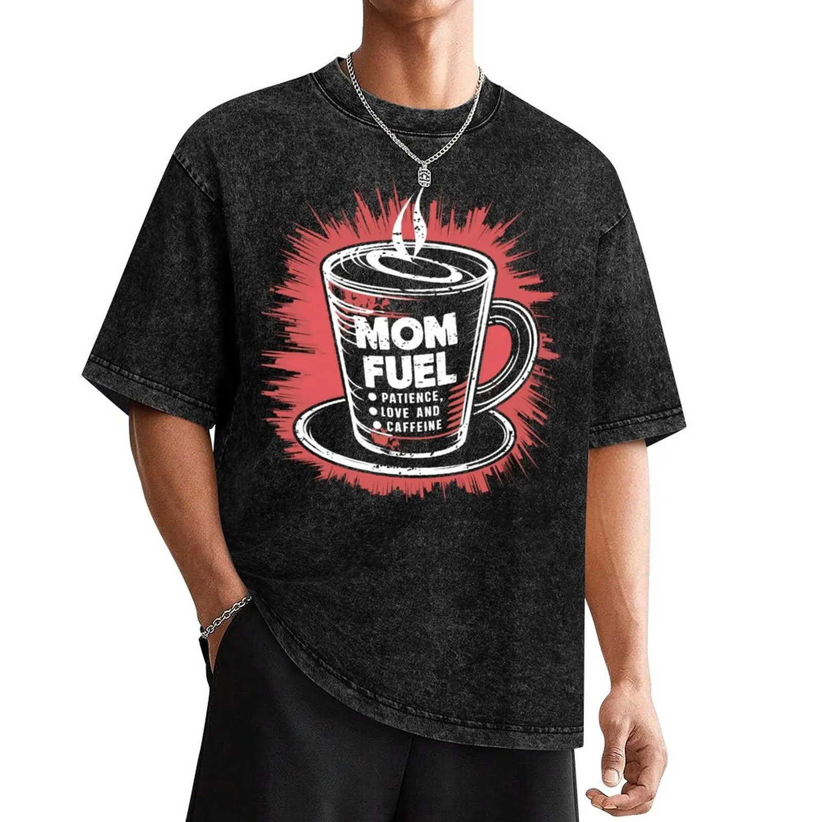 Mothers Day Gift Mom Fuel Funny Coffee Mom Gift T-Shirt oversizeds blacks plain essential t shirt men t shirt