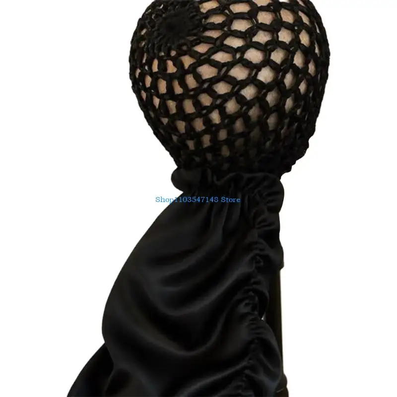 

P88B Travel Ready Reversible Hair Wrap Cap Soft Interior Prevents Friction During Sleep