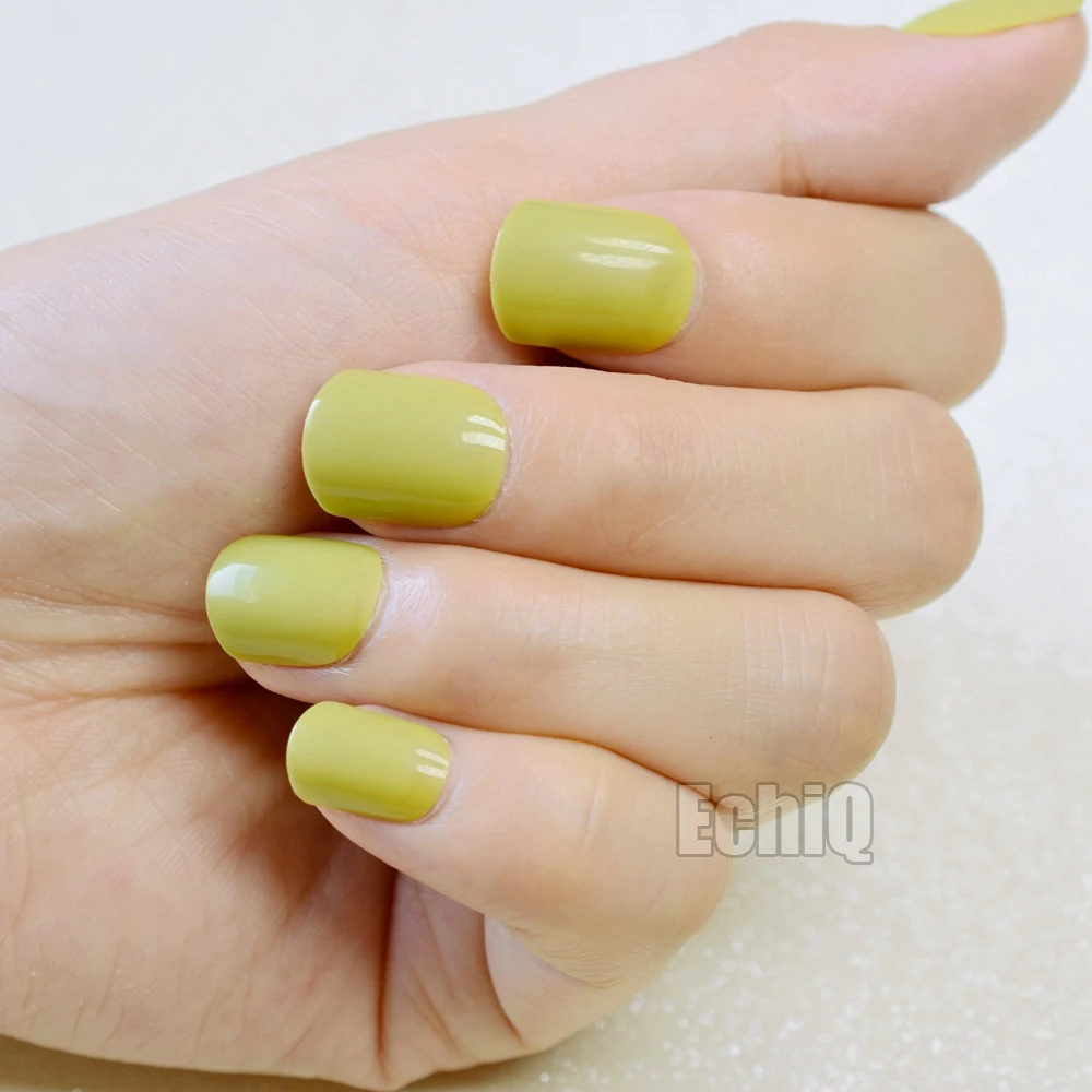 Fashion 24pcs Candy Peak Green False Nails Square Head Fake Nail Acrylic Nails Tips Daily Wear Full Wrap Tips