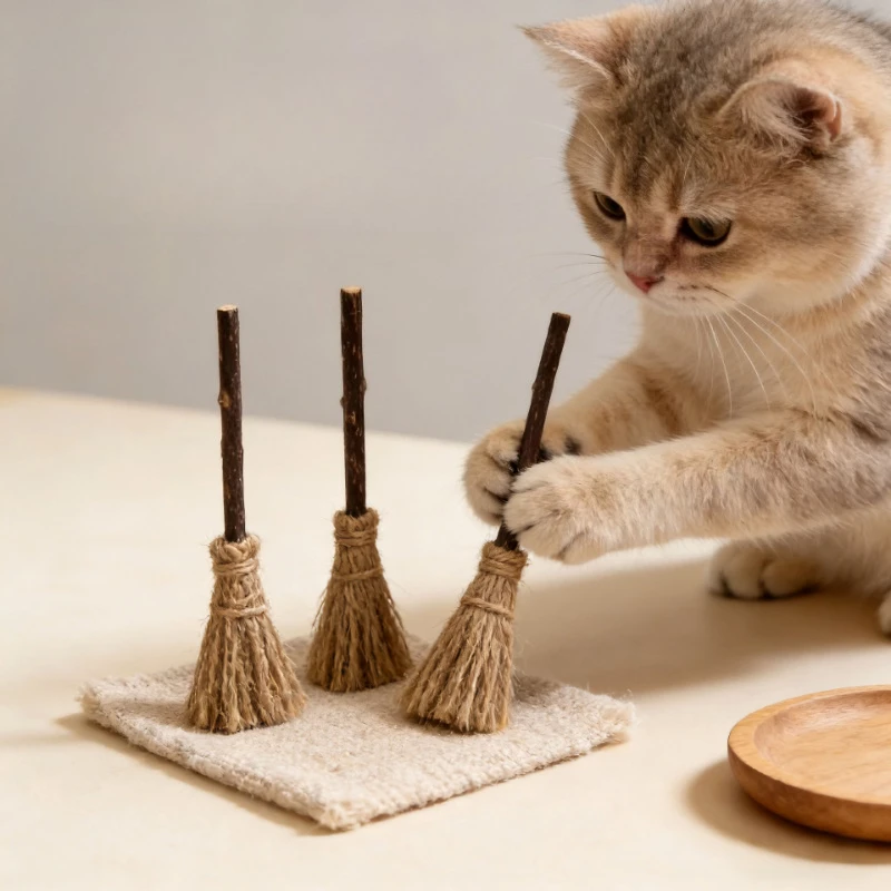 Cat Teaser Stick Toy Chew Bite-resistant Teething Stick Kitten Toy Interactive Dental Cleaning Cat Toy Supplies