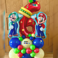 50pcs Super Brothers Mario Themed Balloon Garland Arch Kit Red Yellow Blue Latex Balloon Child Birthday Party Decor Supplies
