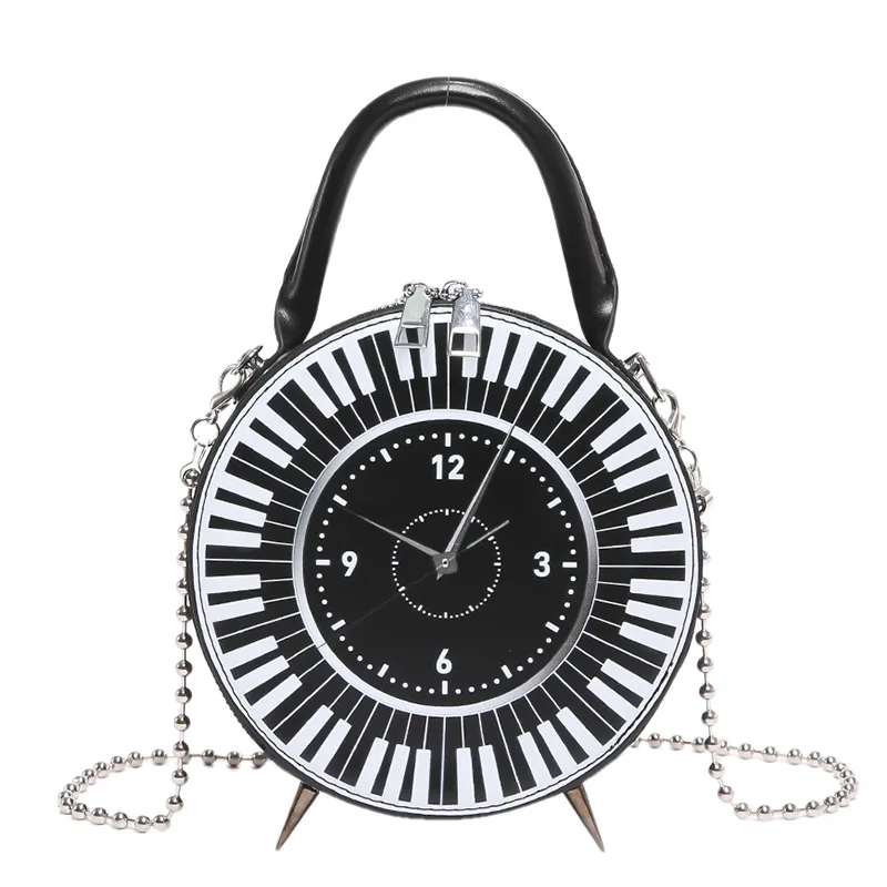 Women Shoulder Bag Creative Round Bag 2024 Cute Clock Shape Crossbody Bag Women\'s Chain Small Handbag