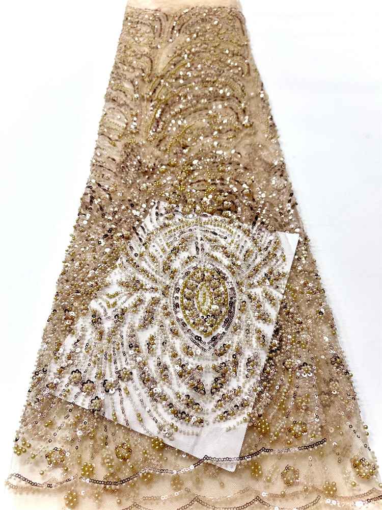 

Роскошная африканская тяжелая бисерная ткань 2021, высокое качество, нигерийские блестки с жемчужным кружевом, французский тюль, кружевная ткань для шитья вечерних платьев