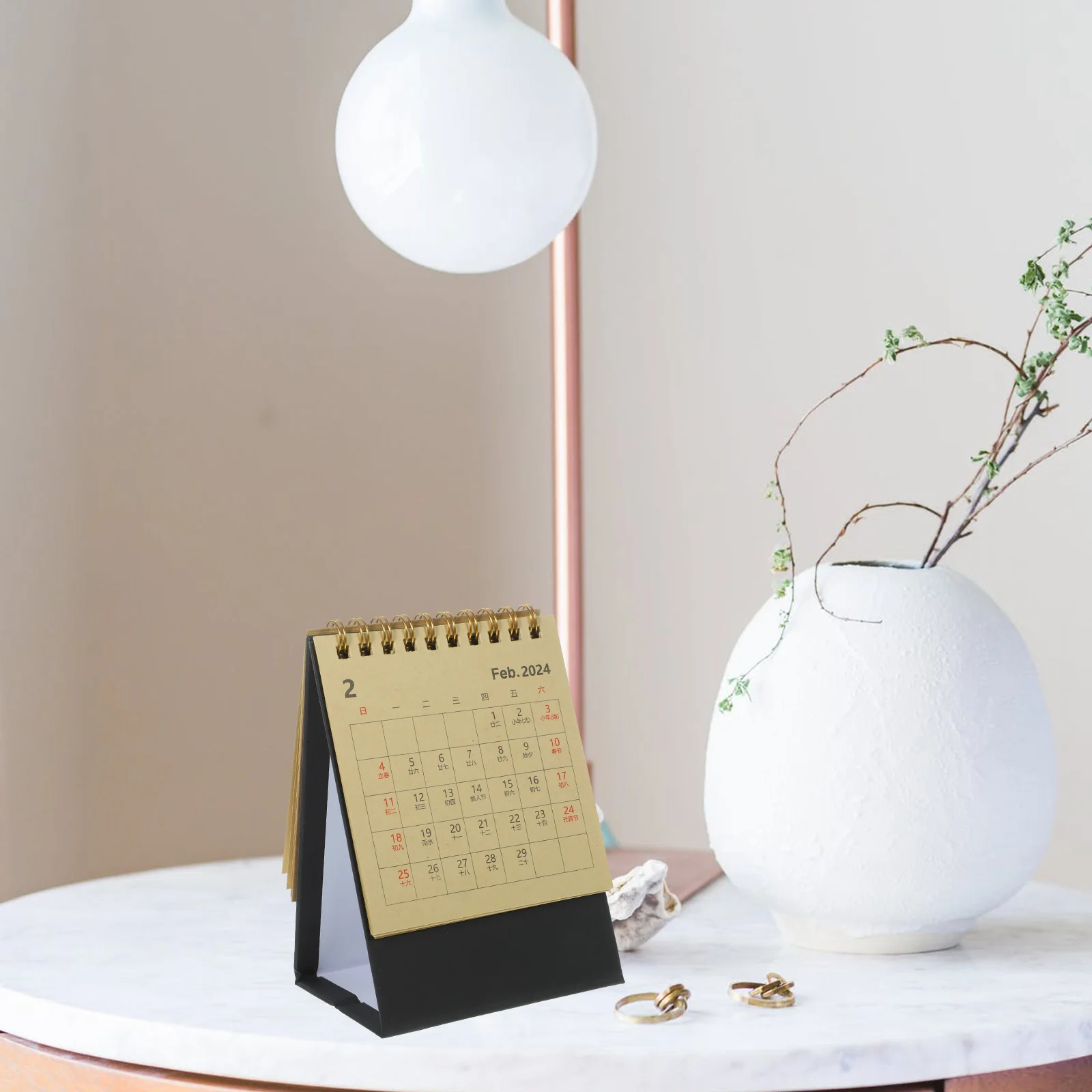 

Desk Calendar Office Diary Small Desktop Magnetic for Monthly Paper Flip Simple Mother