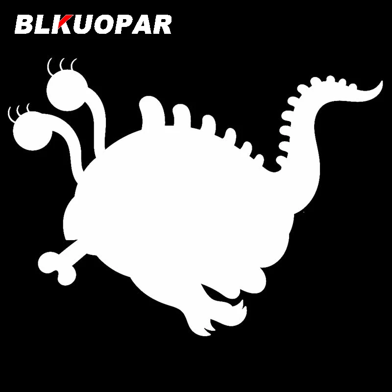 BLKUOPAR For Long Eyed Alien Monster Running Around Car Stickers Creative Cartoon Decals Sunscreen Air Conditioner Car Styling