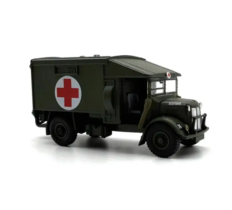 

1/76 OO Scale Alloy Car Green Austine K2 Ambulance Car Scene Miniature Collection Sand Table Landscape