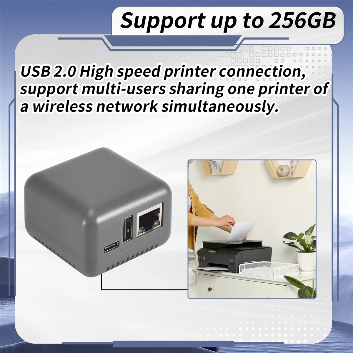 خادم الطباعة A06K Mini NP330 Network USB 2.0 (إصدار WIFI)