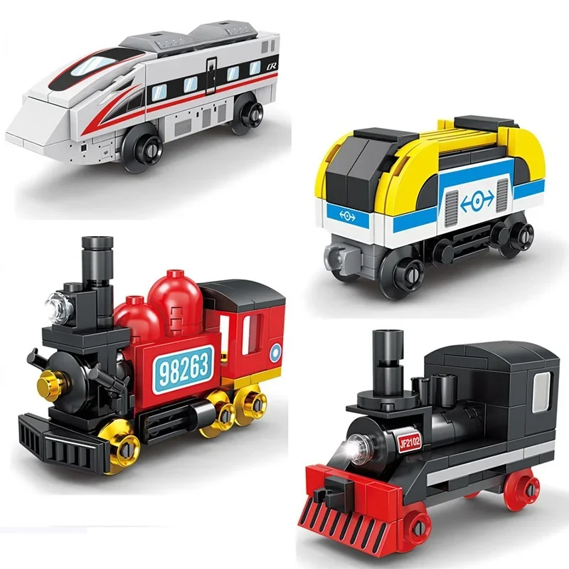 รถไฟของเล่น 8 in 1 ชุดรถไฟเรโทร รถไฟฮาร์โมนี รถไฟความเร็วสูง รถไฟดีเซล รถไฟโดยสารความเร็วสูง รถไฟไอน้ำสำหรับเด็ก