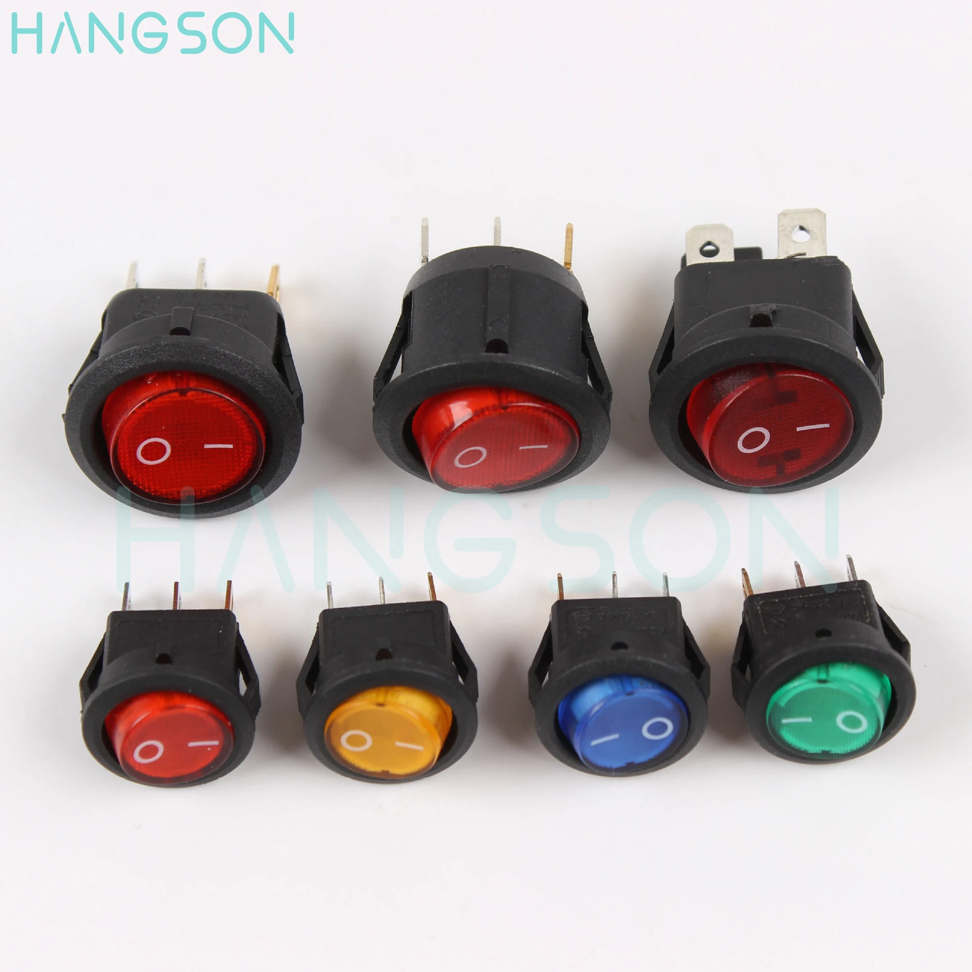 Round Rocker Switch ON OFF 1PCS Illuminated Car Dashboard Dash Boat Van 12V 24V 6A 250V 10A 125V 2 3 4 PIN Black LED Switch 20MM