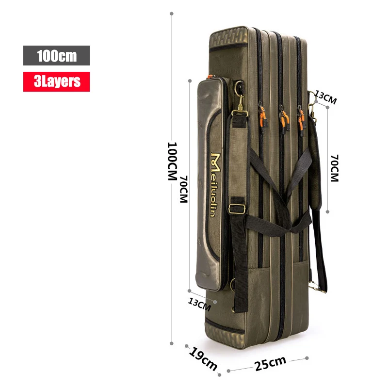 NONE Große Kapazität Angelrute Reel Köder Lagerung Tasche 80 cm-130 cm Dicke Oxford Taschen Angelrute Werkzeuge Lagerung tasche Pesca Tasche für Männer 10