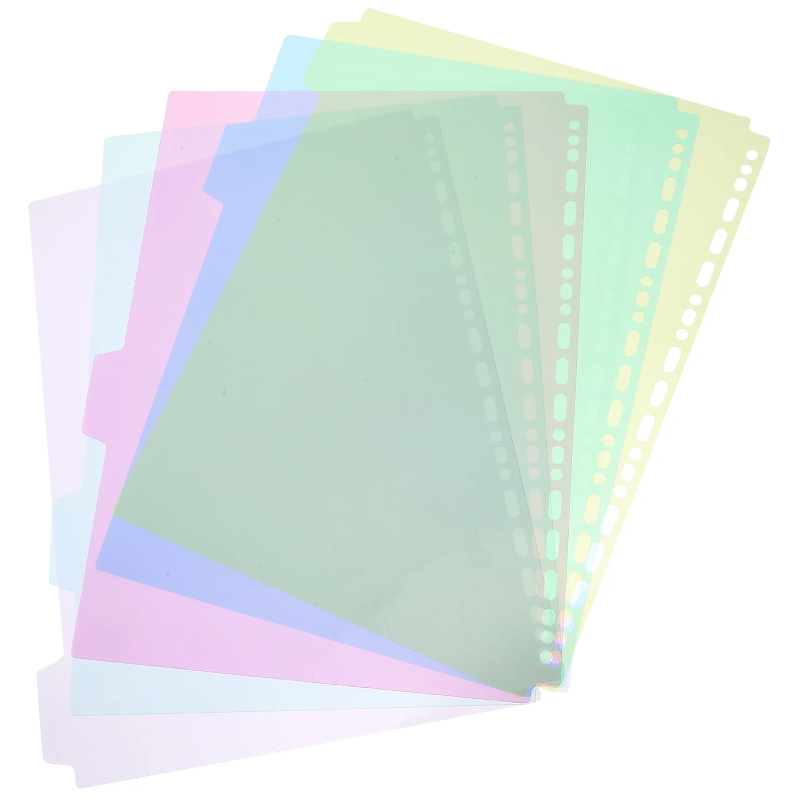 

6pcs A4 Binder Index Dividers Transparent Tabs Separators Colorful Planner Accessories Pages Notebook Study Office Supplies