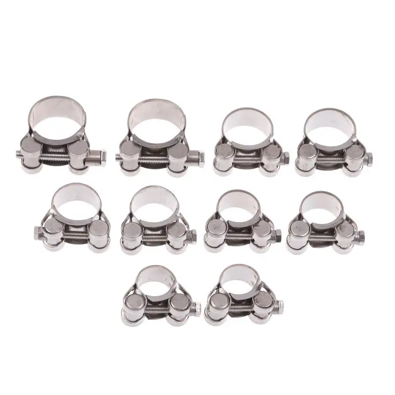 

17-51mm Stainless Steel Throat Clamp Motorcycle Auto Exhaust Pipe Connect Fixed Seal Install