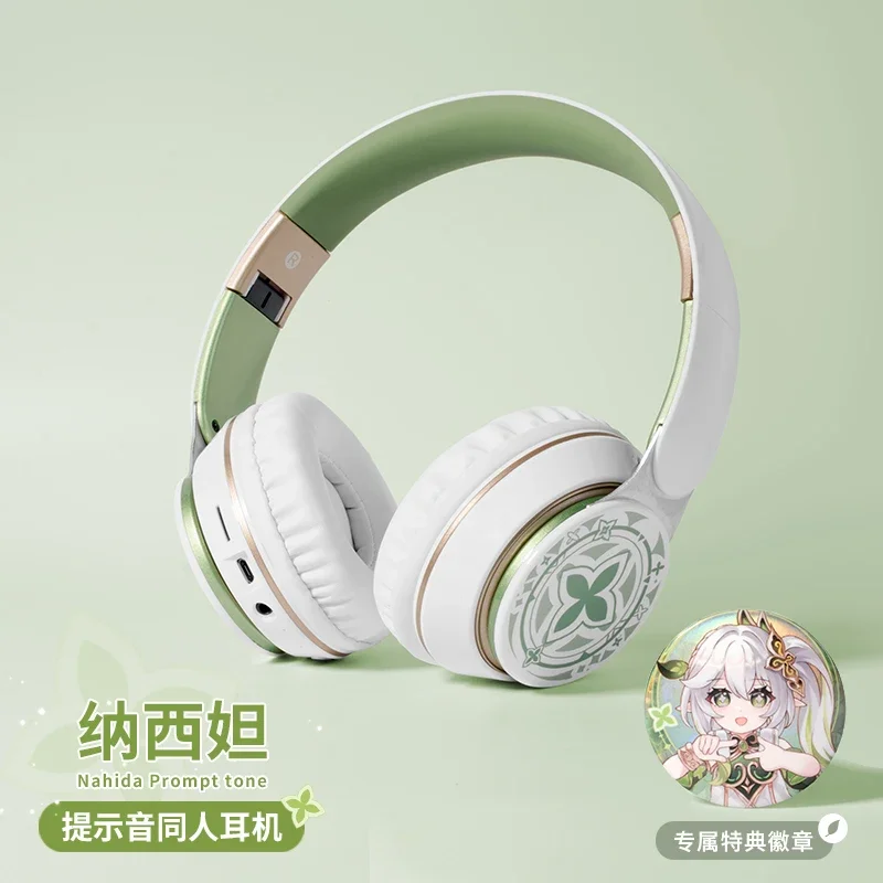 Genshin Impact Nahida Lesser Lord Kusanali Cosplay Fashion Wireless Bluetooth Headset Wanderer Earphone Comfortable Headphones