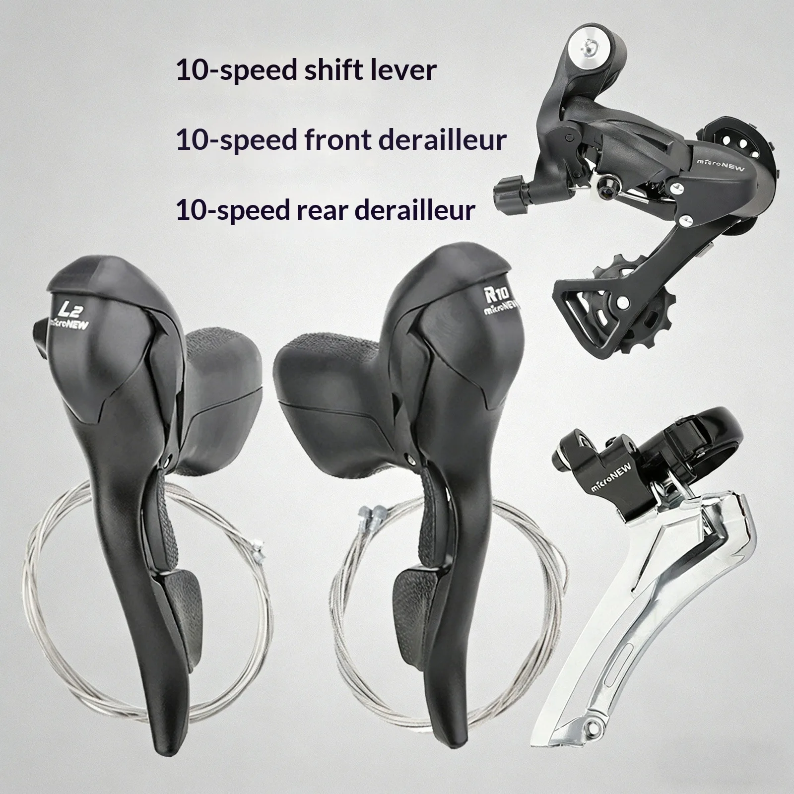 Road Bike 2×10 Speed Groupset, Including Shifters, Front & Rear Derailleurs, Cassette, Crankset and Chain, Upgrade Kit