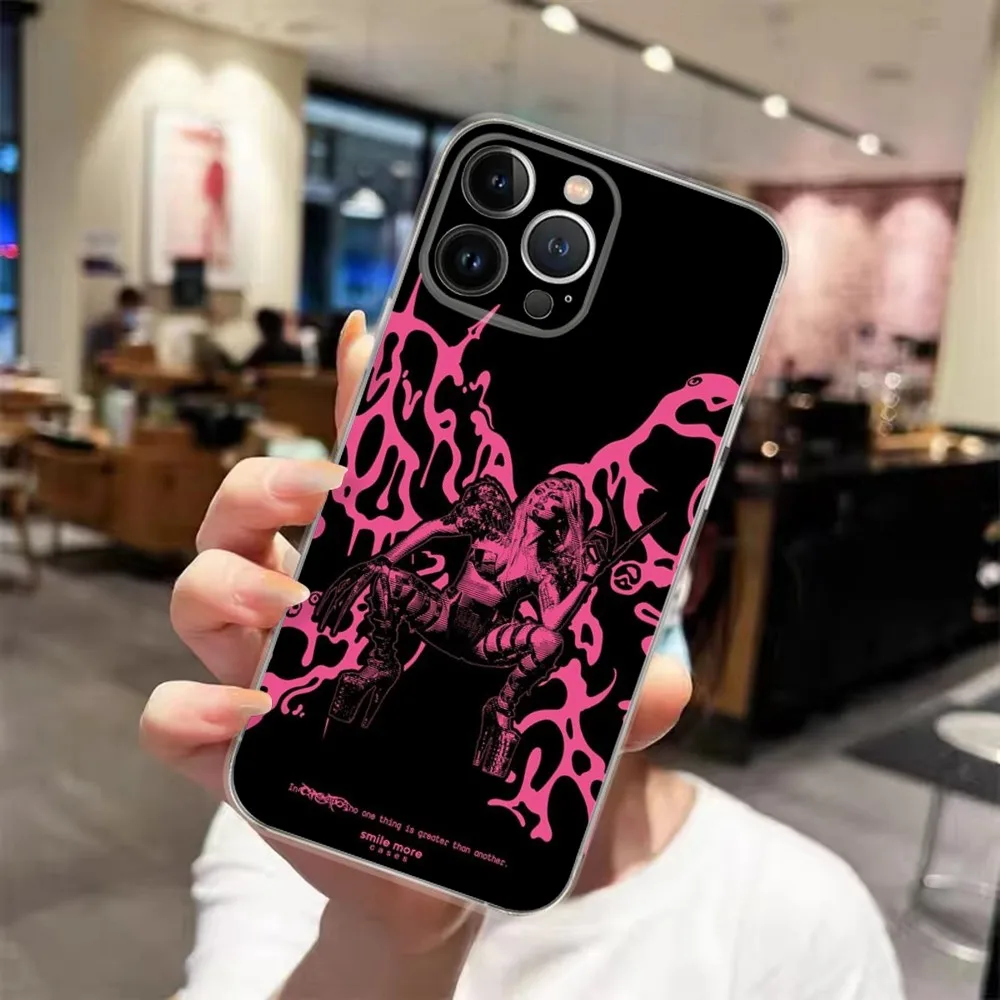 Fashion L-Lady G-Gaga Singer Transparent Phone Case For iPhone 15 14 13 12 11 Pro Xs Max Mini XR X 7 8 Plus Transparency Funda