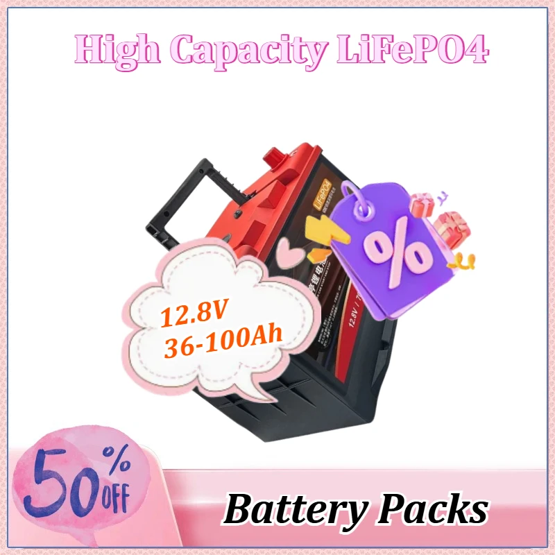 

12V 36-100Ah High Capacity LiFePO4 Car Start-Stop Battery Maintenance-Free Automotive Starter for Car Audio System CCTV Back Up