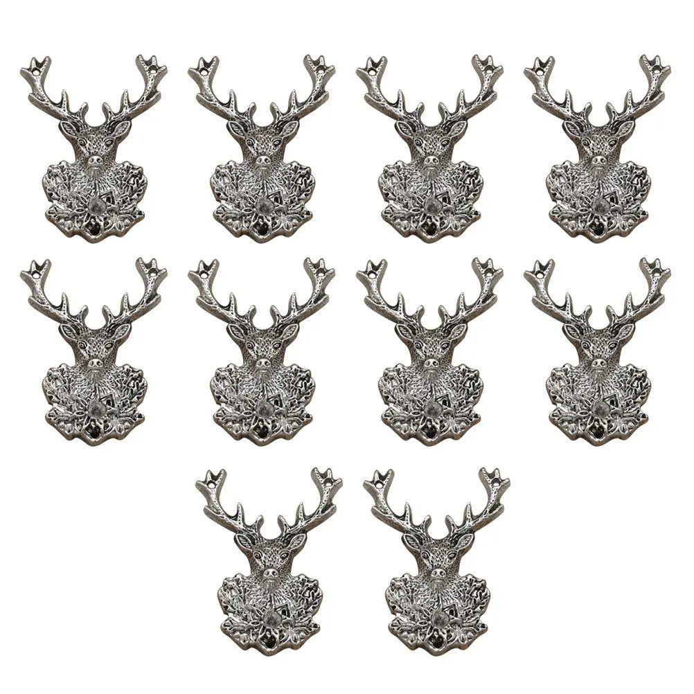 

10Pcs Deer Head Alloy Pendant Charms Stylish Dangle DIY Craft Jewelry Making Accessories Necklace Bracelet Scrapbooking Cosplay