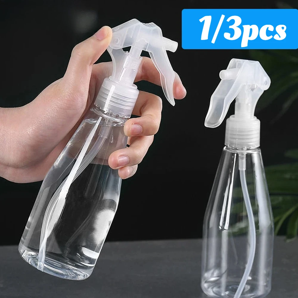 1/3pcs 200ml Clear Spray Bottle Set,Refillable Trigger Sprayer,for Hair Care & Cleaning,Liquid Dispenser, Multi-Purpose Atomizer