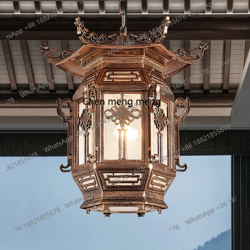 

New Chinese outdoor chandelier waterproof courtyard outdoor gazebo retro aisle balcony sun room grape rack door light