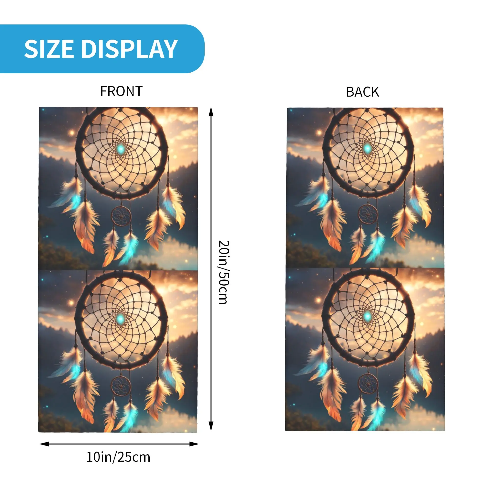 Dreamcatcher Lakeside Sunset Landscape Bandana Neck Gaiter Printed Wrap Scarf Headwear Running for Men Women Adult Breathable