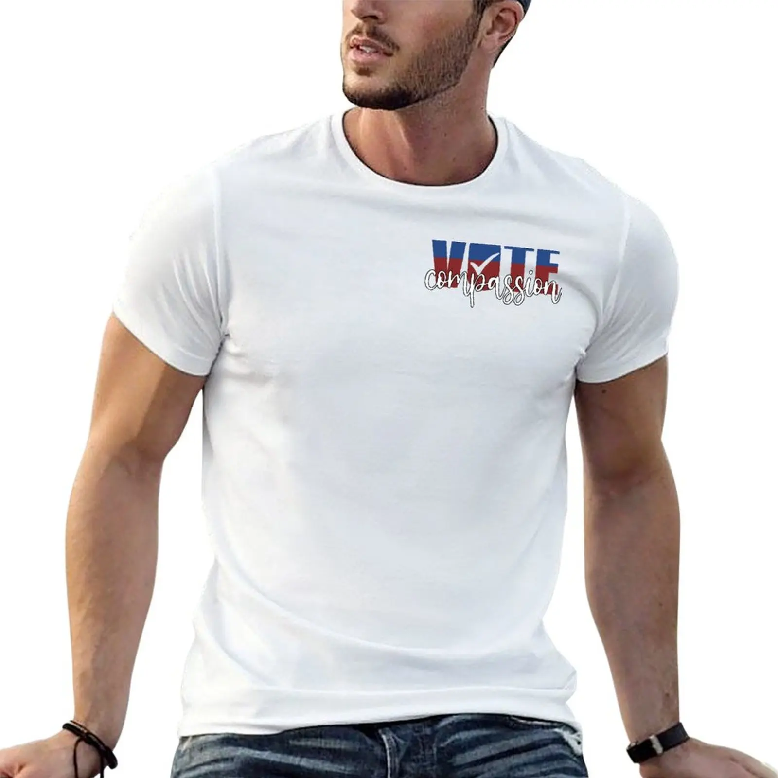 T-shirt Vote Compassion, t-shirt imprimé personnalisé, t-shirts drôles, t-shirts humoristiques sombres pour homme, t-shirts graphiques