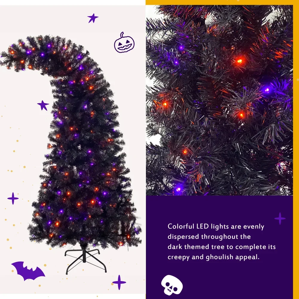 Christmas Tree Hinge Artificial Pine Tree Christmas Holiday Decoration 300 LED Lights 1080 Bendable Branches Easy To Assemble