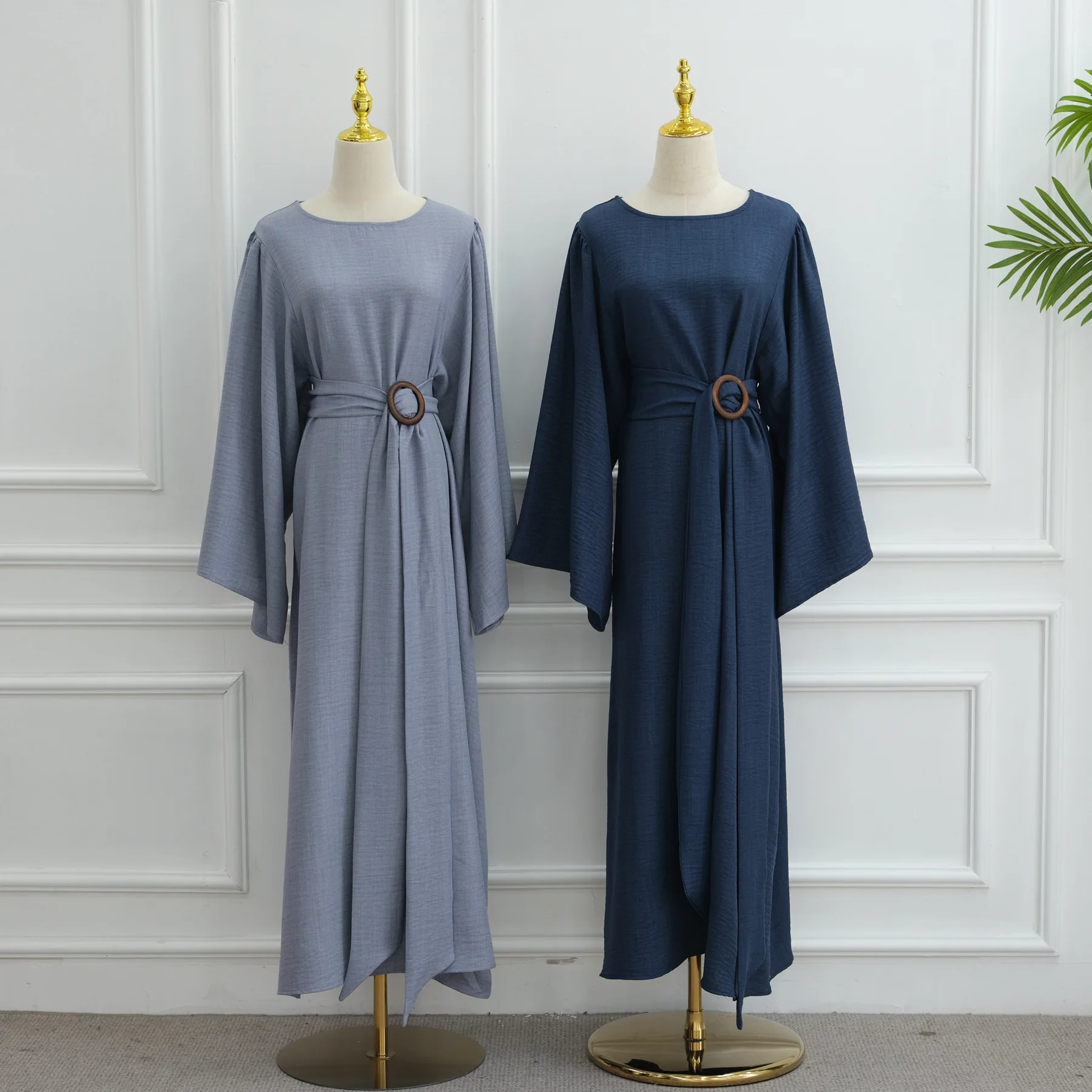 Cintura Abaya a maniche lunghe semplice modesta Cintura islamica di base Eid Donna musulmana Abiti Islam Abbigliamento Turchia Caftano Dubai Abaya Caftano Robe