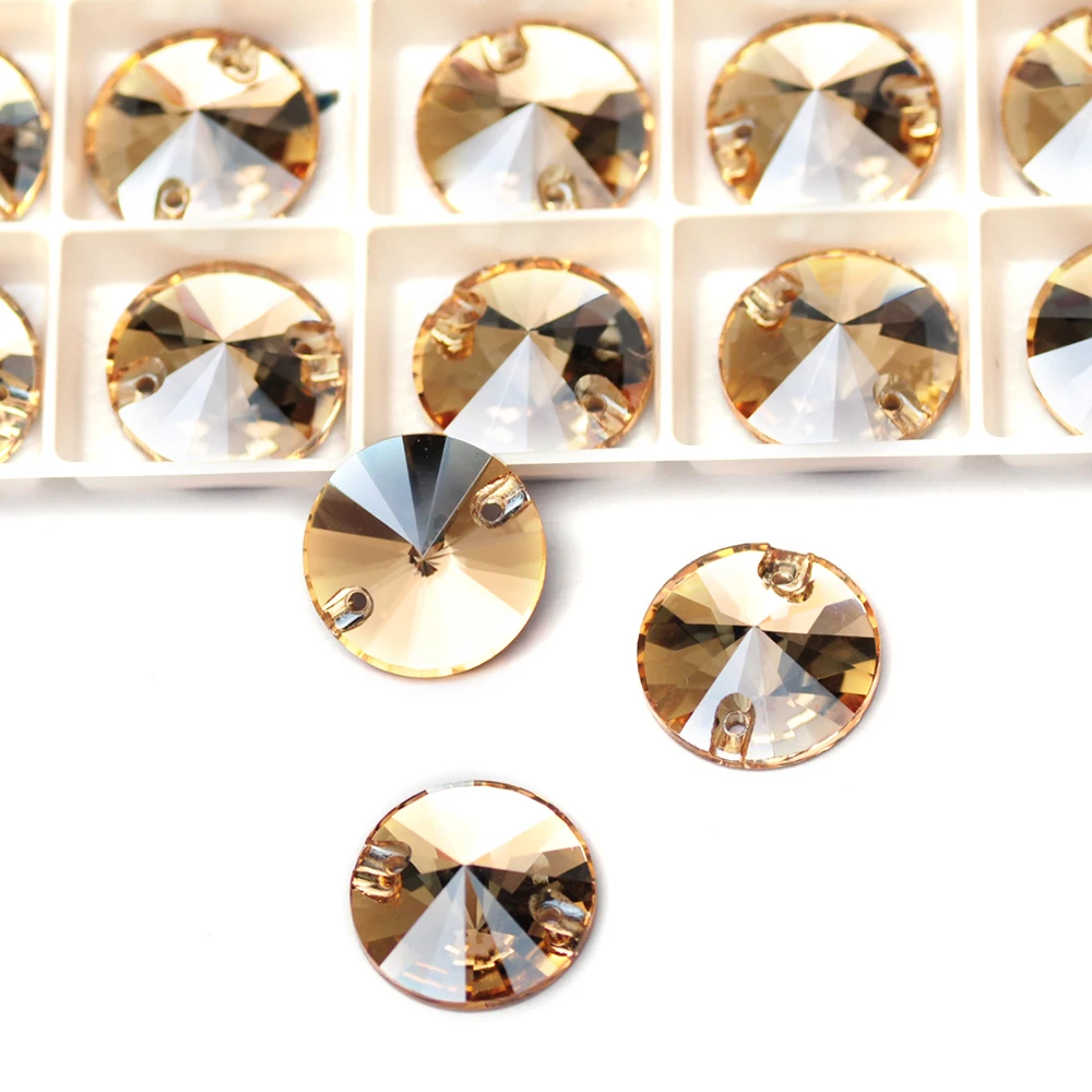 YANRUO Crystal Golden Shadow Sew On Crystal Flatback Glass Sewing Jewelry Needlework Diy Gems Applique Dance Dress