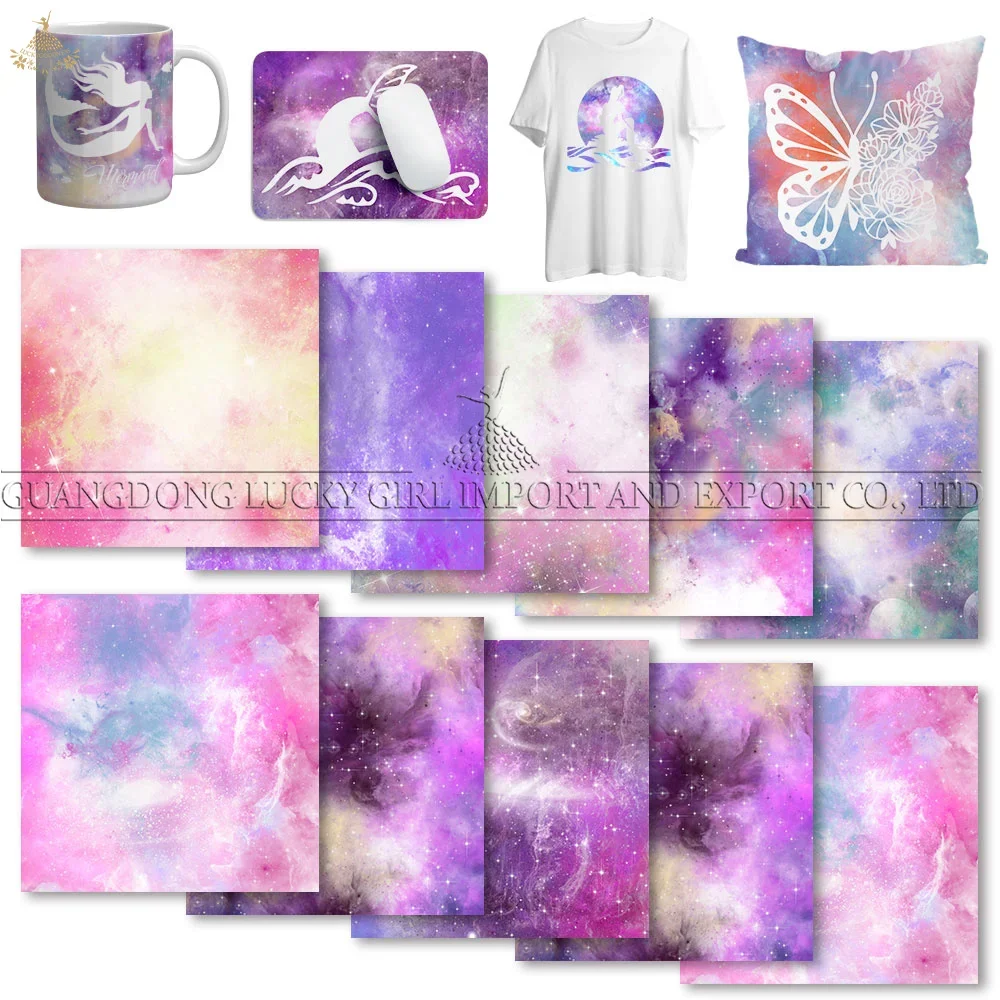 Lucky Goddness 1 Pcs Infusible Ink Transfer Sheet 12x12 in Starry Sky Infusible Ink Sublimation Transfer Paper for Mugs T-Shirts