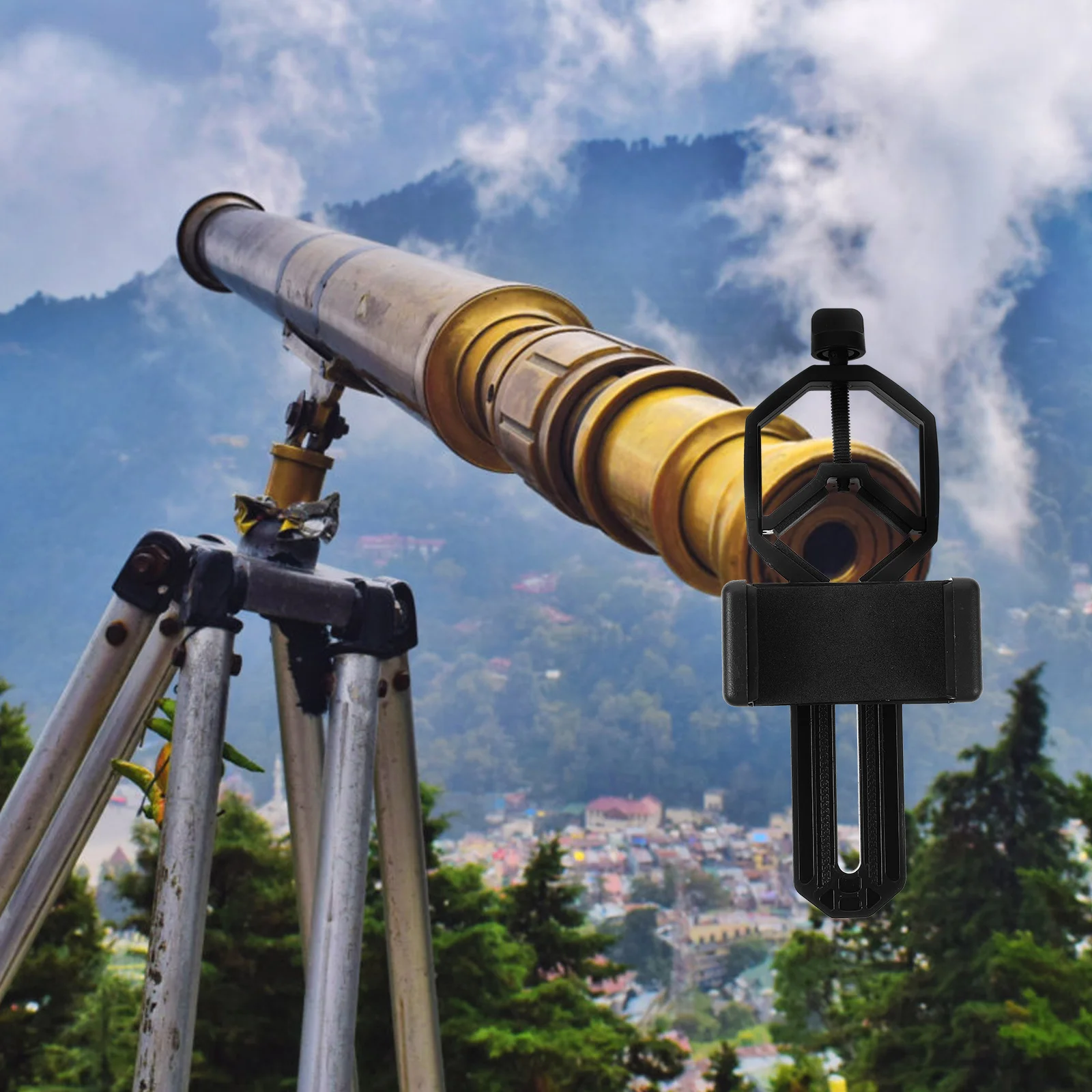 

Monocular Telescope Clip for Phone 61Mm-93Mm Universal Fit Microscope Photography Adapter for Travel Camping Hiking Fishing