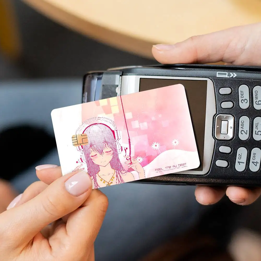 S-Super Sonico Classic Anime Young Creidt Card Debit Card Sticker Film Case Front Tape for Small Big Chip No Chip