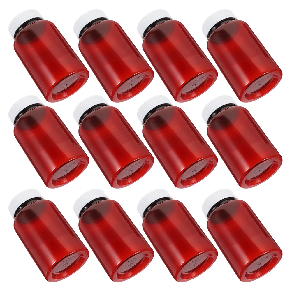

16pcs Plastic Bottles 100ml Large Mouth Pill Containers Empty Medicine Plastic Empty Pill Bottles Storage Travel Sealed Caps