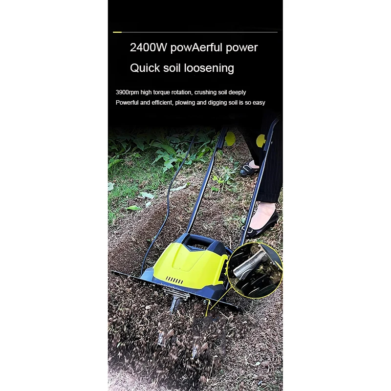 Multifunctional Garden Rotary Cultivator Bulldozer Agricultural Rotary Tiller Electric Small-Scale Scarifier Plow