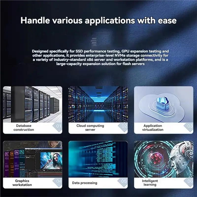 Pcie 3.0 Expansion Card 4X NVME Interface PLX8747 PEX8747 Four-Bay M. 2 Split-Free PLX8747 Quiet Full-Height Bracket